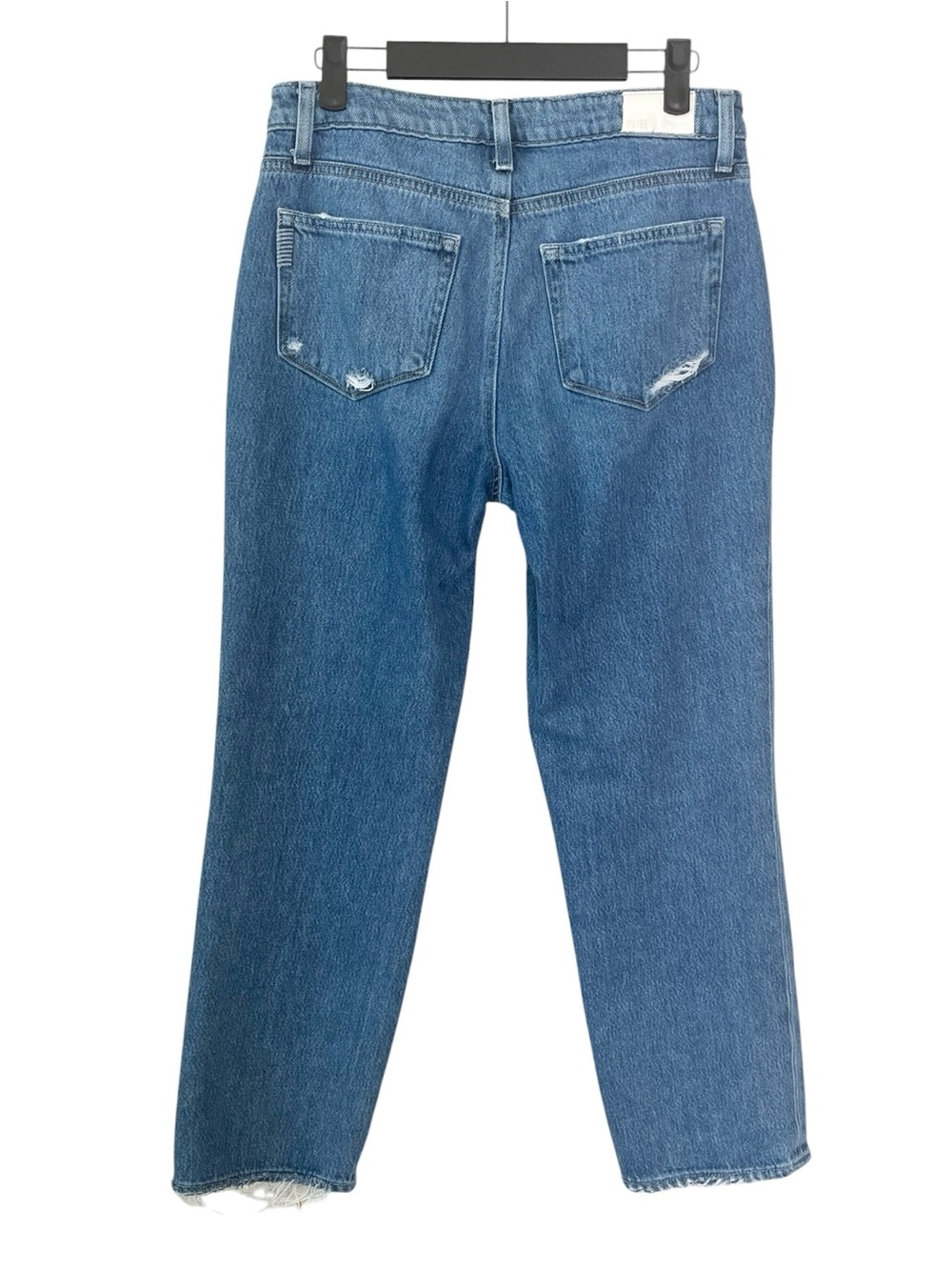 Paige Noella Azalea Blue Straight Leg Jeans 26 Mid Rise Relaxed Distressed Ankle - Picture 5 of 10
